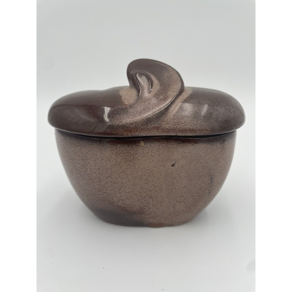 Frankoma Lazy Bones Sugar Bowl with Lid #4B Prarie Brown Pottery Arts and Crafts